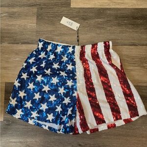 Sequin American Flag Shorts